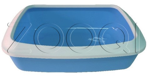 Туалет "SAVIC" "Iriz 50" со съёмным ободом для кошек, 50х37х14см,светло-голубой/белый, пластик