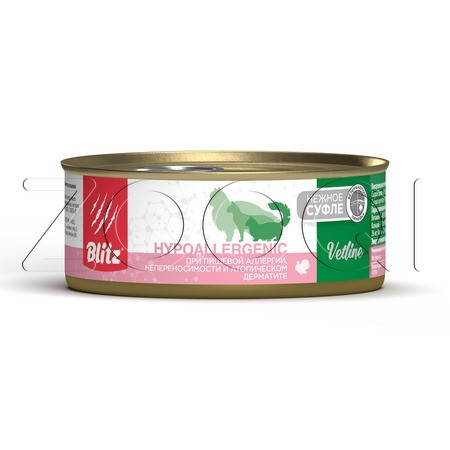 Консерва Blitz Cat Vetline Hypoallergenic для кошек (индейка), 100 г
