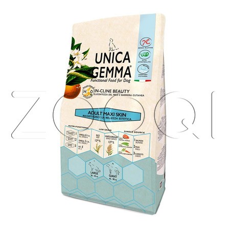 Unica Gemma Adult Maxi Skin для взрослых собак крупных и гигантских пород пород (лосось)