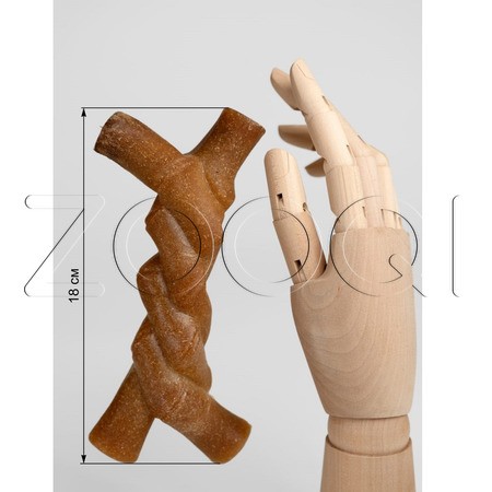 INDIGO Игрушка Коса «N 2» с древесным волокном для собак, 18x8 см