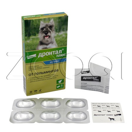 Дронтал Плюс Антигельминтик для собак, 6 таб