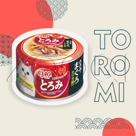 Консерва INABA CIAO Toromi для кошек (куриное филе, тунец Магуро, кацуобуси), 80 г