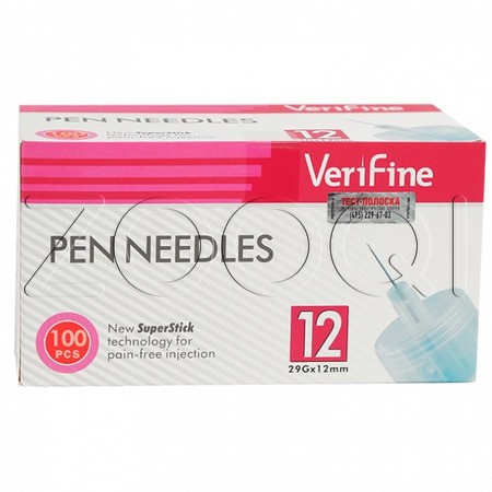Иглы 29G для инсулиновых шприц-ручек для собак, 0.33 мм x 12 мм, 100 шт
