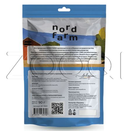 Nord Farm Лакомство Стрипсы мраморные из лосося для собак