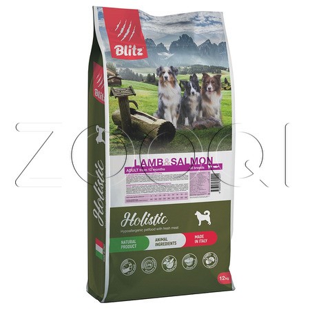 Blitz Holistic Grain Free Adult Lamb & Salmon All Breeds для взрослых собак всех пород (Ягненок и лосось)
