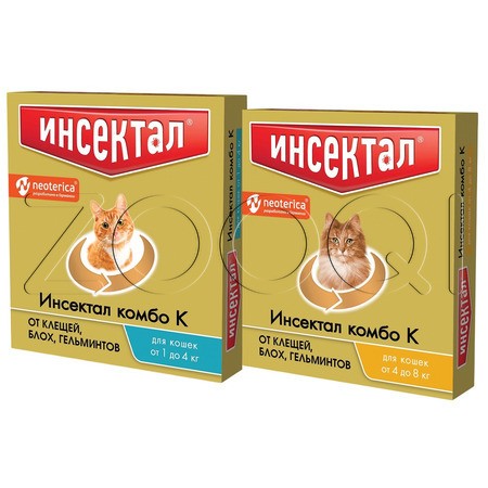 Инсектал комбо К Капли для кошек, 1 пипетка