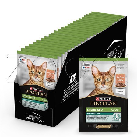 Пауч Purina Pro Plan Maintenance Sterilised Adult для кошек (кусочки с лососем в соусе), 85 г