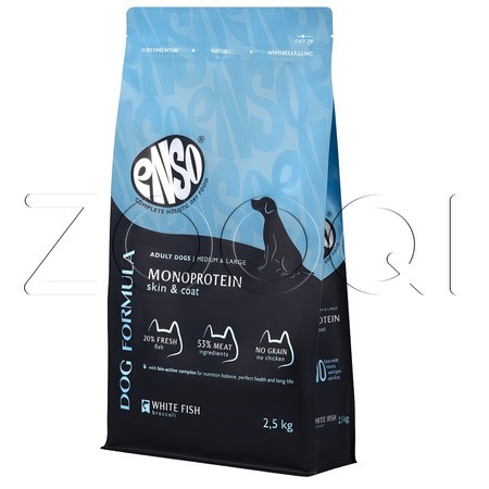 Корм ENSO Dog Formula Monoprotein для собак (белая рыба, брокколи)