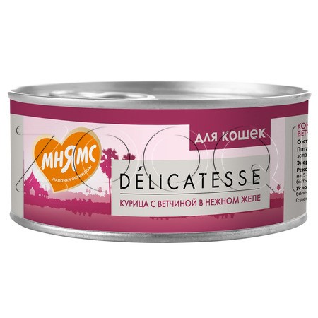 Консерва Мнямс Деликатес для кошек (курица, ветчина), 70 г