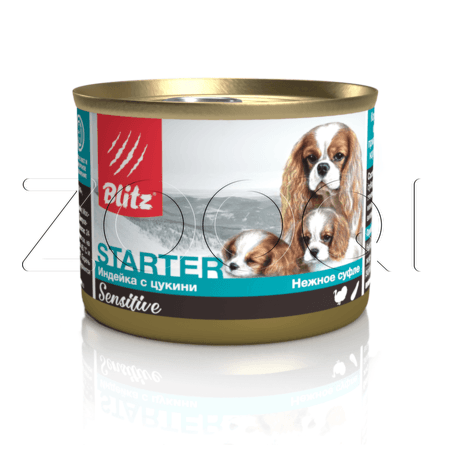 Blitz Sensitive Starter Puppy Turkey with Zucchini для щенков, беременных и кормящих сук (Индейка с цукини), 200 г
