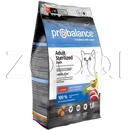 Корм ProBalance Sterilized для кошек (утка)