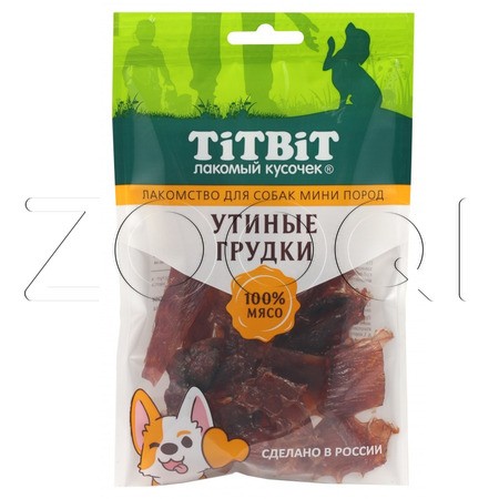 TiTBiT Утиные грудки для собак мини пород, 70 г