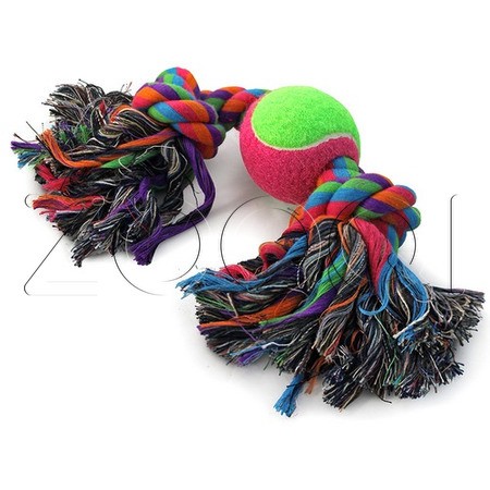 Triol Игрушка для собак "Верёвка, 2 узла и мяч"