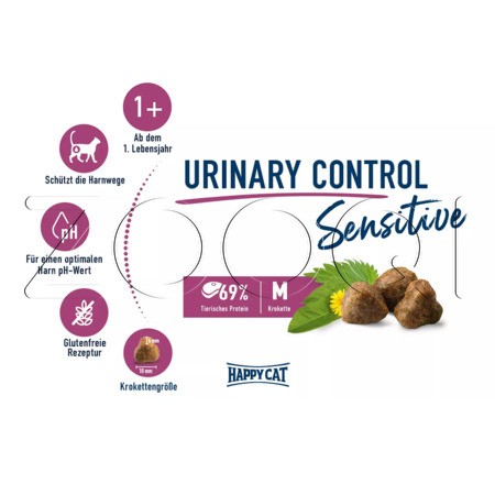 Happy Cat Sensitive 1+ Urinary Control для защиты мочевыводящих путей у кошек