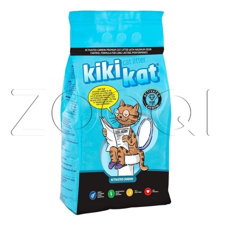 KikiKat Activated Carbon Бентонитовый наполнитель для кошачьего туалета (активированный уголь)