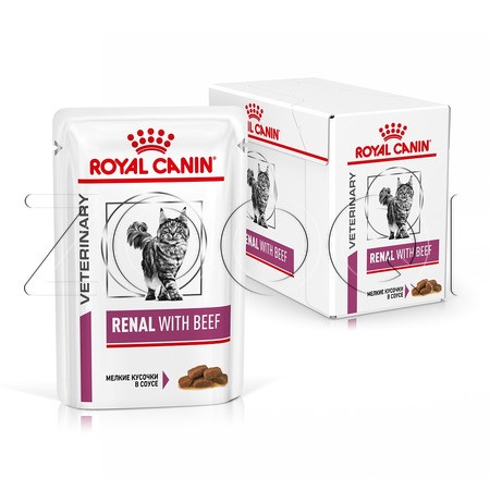 Royal Canin Renal (мелкие кусочки в соусе с говядиной), 85 г