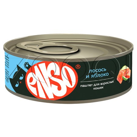 ENSO Паштет с лососем и яблоком для взрослых кошек, 100 г