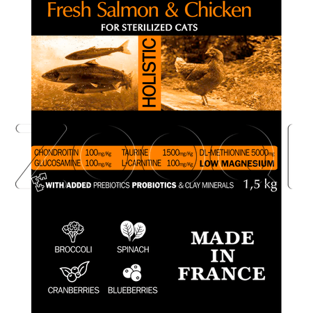 Ambrosia Grain Free Adult Sterilized Fresh Salmon & Chicken для взрослых стерилизованных кошек всех пород (лосось, курица)