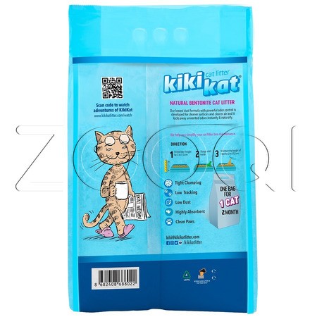 KikiKat Natural Бентонитовый наполнитель для кошачьего туалета (без запаха)