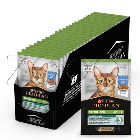 Пауч Purina Pro Plan Maintenance Sterilised Adult для кошек (кусочки с кроликом в соусе), 85 г