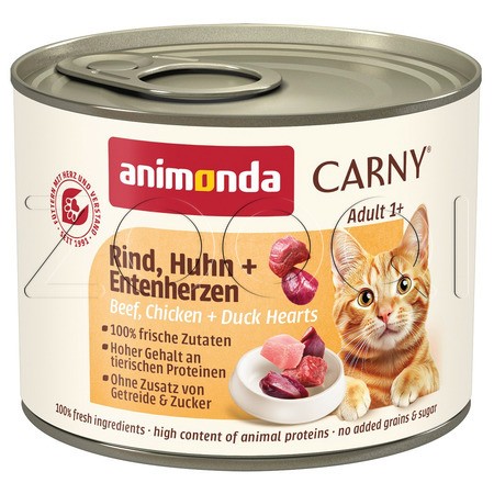 Консерва Carny Adult для кошек (говядина, курица, сердце утки), 200 г