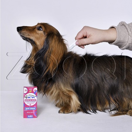 Четыре с хвостиком Капли на холку от блох и клещей для собак (2 пипетки)