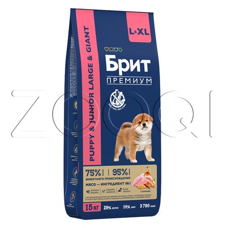 Корм Брит Премиум Dog Puppy and Junior Large and Giant для щенков (курица)