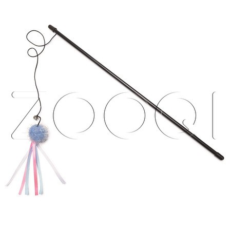 Beeztees Удочка «Шарик с лентой» для кошек, в ассортименте, 47 см