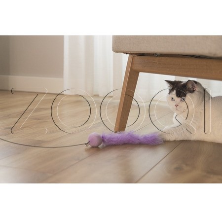 Beeztees Удочка «Шарик с пером» для кошек, в ассортименте, 45 см