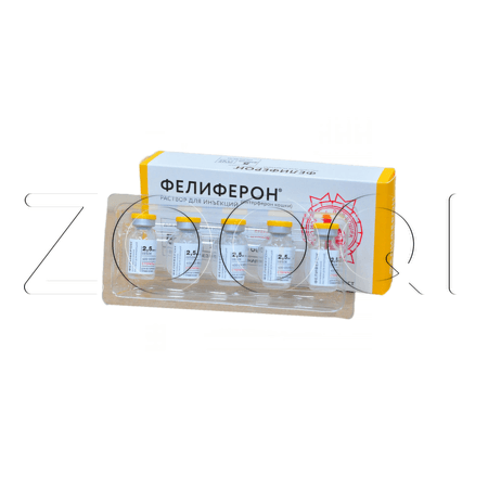 Фелиферон Раствор для инъекций для кошек, 2,5 мл x 5 флаконов