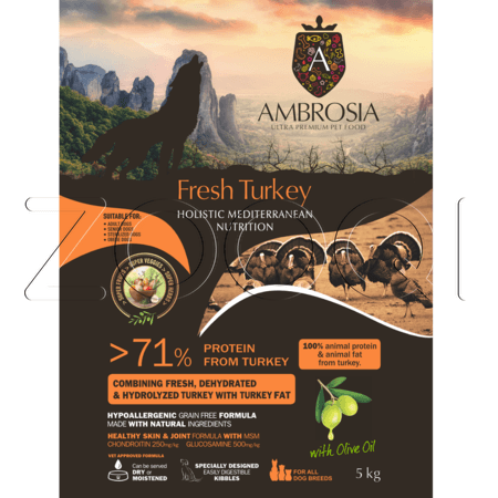 Корм Ambrosia Mediterranean Diet Fresh Turkey для собак (индейка)