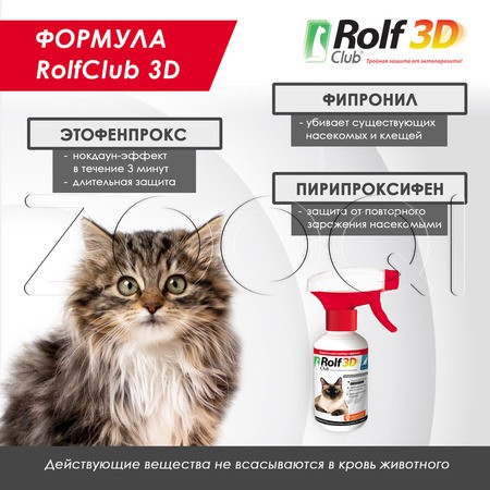 РольфКлуб 3D Спрей для кошек, 200 мл