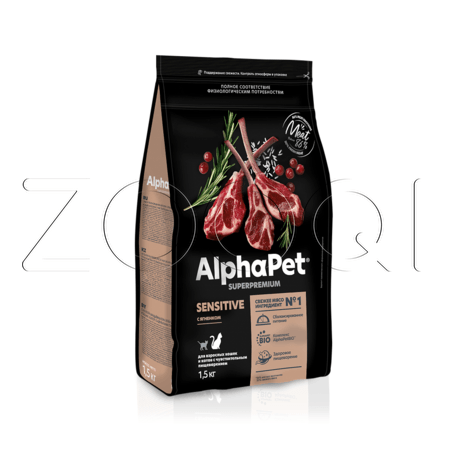 Корм AlphaPet Superpremium Sensitive для кошек (ягненок)