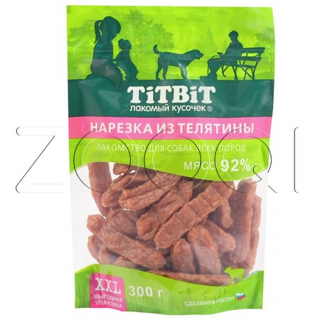 TiTBiT Нарезка из телятины для собак всех пород (XXL выгодная упаковка), 300 г