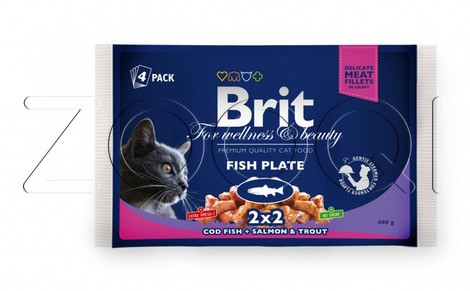 Brit Premium Cat Fish Plate, 4х100 г