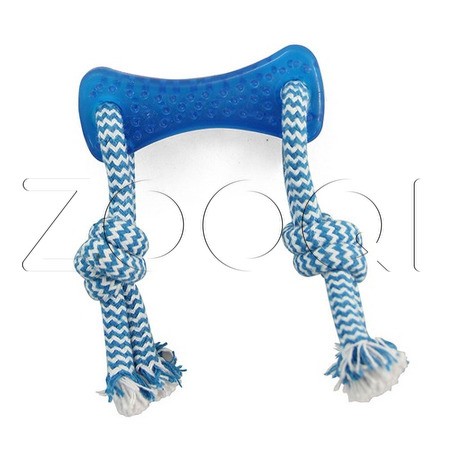Triol Игрушка для собак из термопластичной резины "Кость с верёвкой", 85/280мм