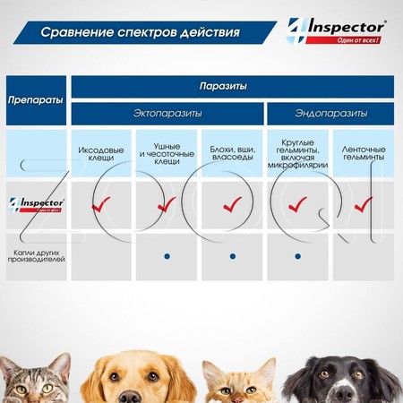 Инспектор Мини Капли для кошек и собак от 0,5 до 2 кг