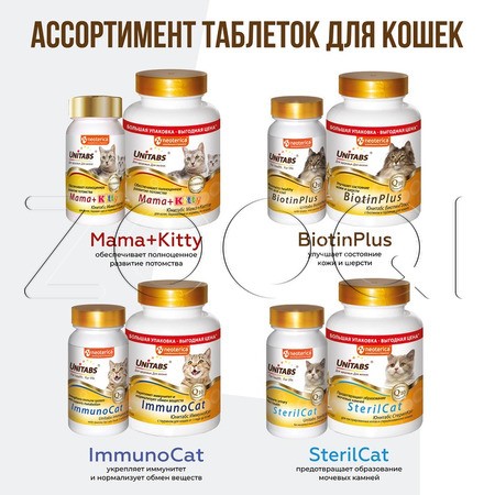 Unitabs BiotinPlus с Q10 для кошек