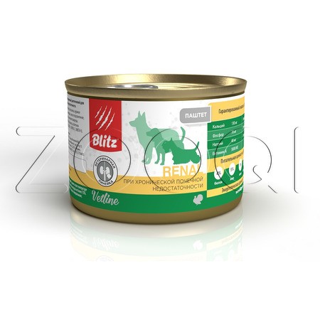 Консерва Blitz Dog Vetline Renal для собак (индейка), 200 г