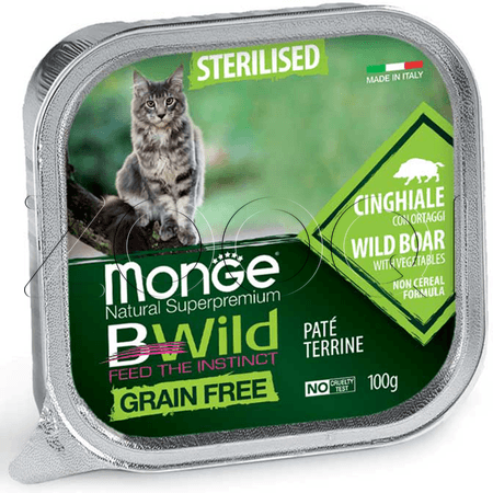 Monge Cat BWild Sterilised Boar & Vegetables (кабан и овощи), 100 г