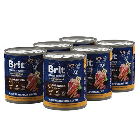 Brit Premium Dog (Говядина и печень), 850 г