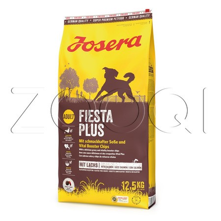 Josera Fiesta Plus Adult 24/15 для взрослых привередливых собак (домашняя птица, лосось), 12.5 кг