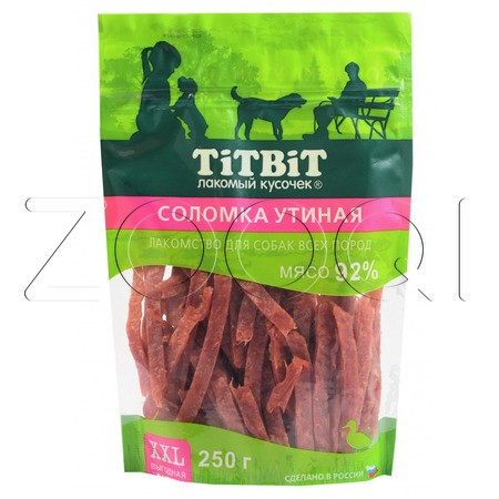 TiTBiT Соломка утиная для собак всех пород (XXL выгодная упаковка), 250 г