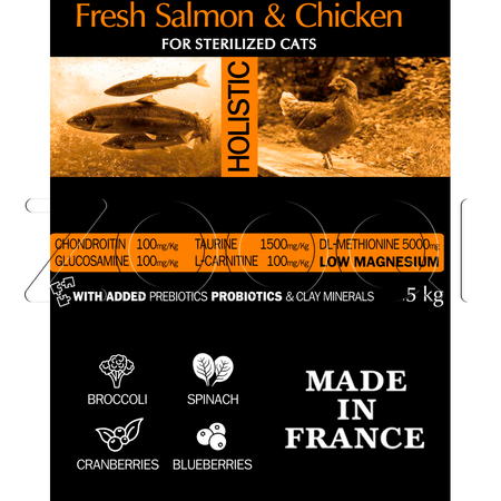 Корм Ambrosia Grain Free Adult Sterilized Fresh Salmon & Chicken для кошек (лосось, курица)