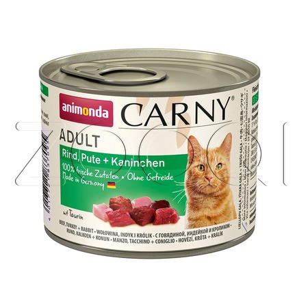 Консерва Carny Adult для кошек (говядина, индейка, кролик), 200 г