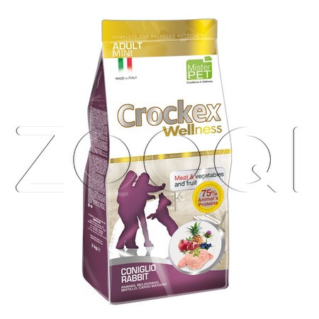 Crockex Wellness Adult Dog Mini Rabbit & Rice для собак мелких пород (кролик, рис), 7.5 кг