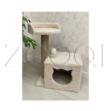 Q-zoo Домик с когтеточкой «Нео» для кошек, джут, 36х46х67 см