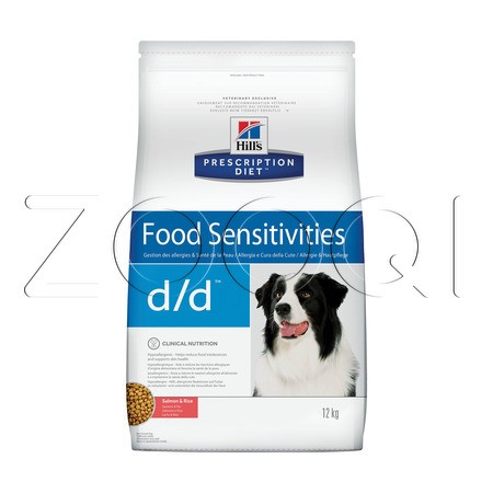 Hill's Prescription Diet d/d Food Sensitivities для собак (лосось, рис)