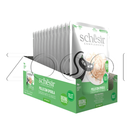 Пауч Schesir Cat Complements для кошек (курица, окунь в желе), 70 г