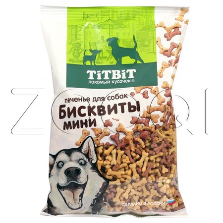 TiTBiT Бисквиты мясные мини печенье для собак, 500 г